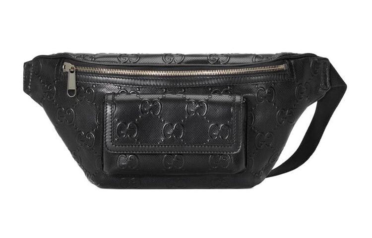 

Поясная сумка с тиснением Gucci GG, черная