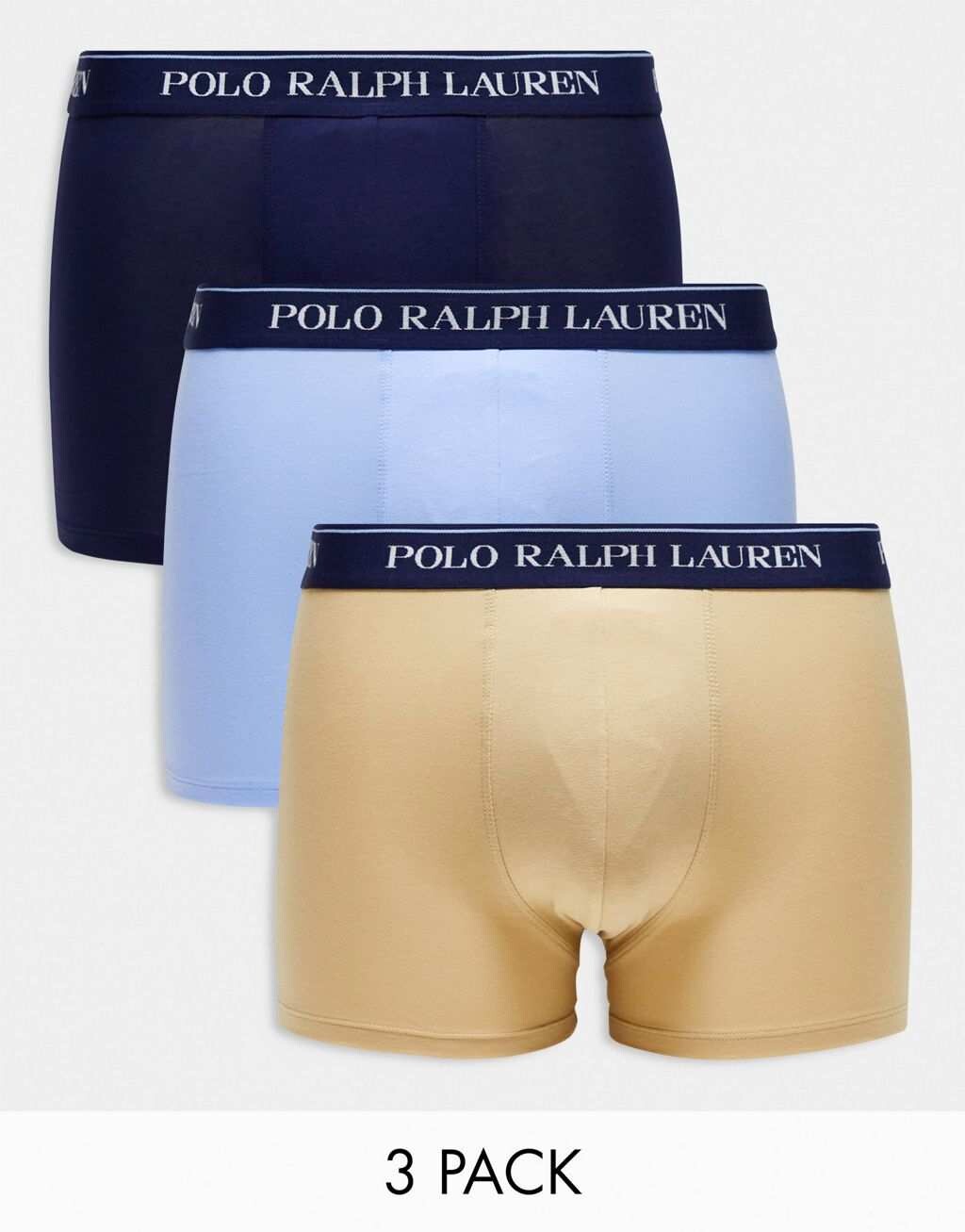 

Набор из трех плавок темно-коричневого и синего цвета с логотипом Polo Ralph Lauren