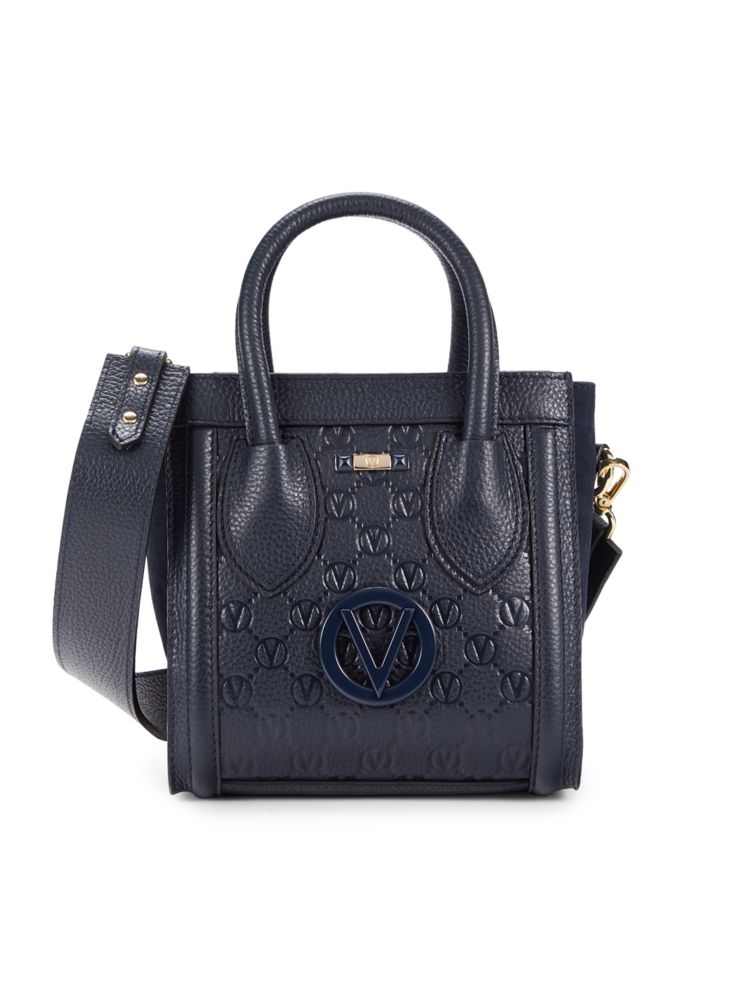 Кожаная двусторонняя сумка-тоут Eva Mario Valentino, темно-синий цена и фото