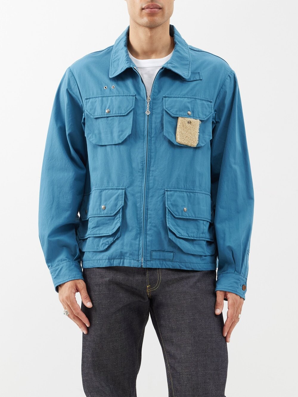 

Хлопковая рубашка hemswade Visvim, синий