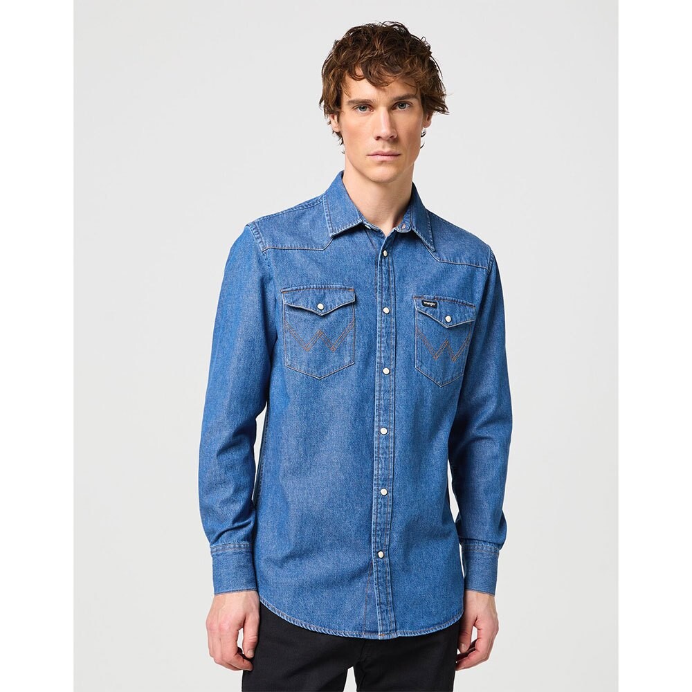 

Рубашка с длинным рукавом Wrangler 112350488 Western, синий