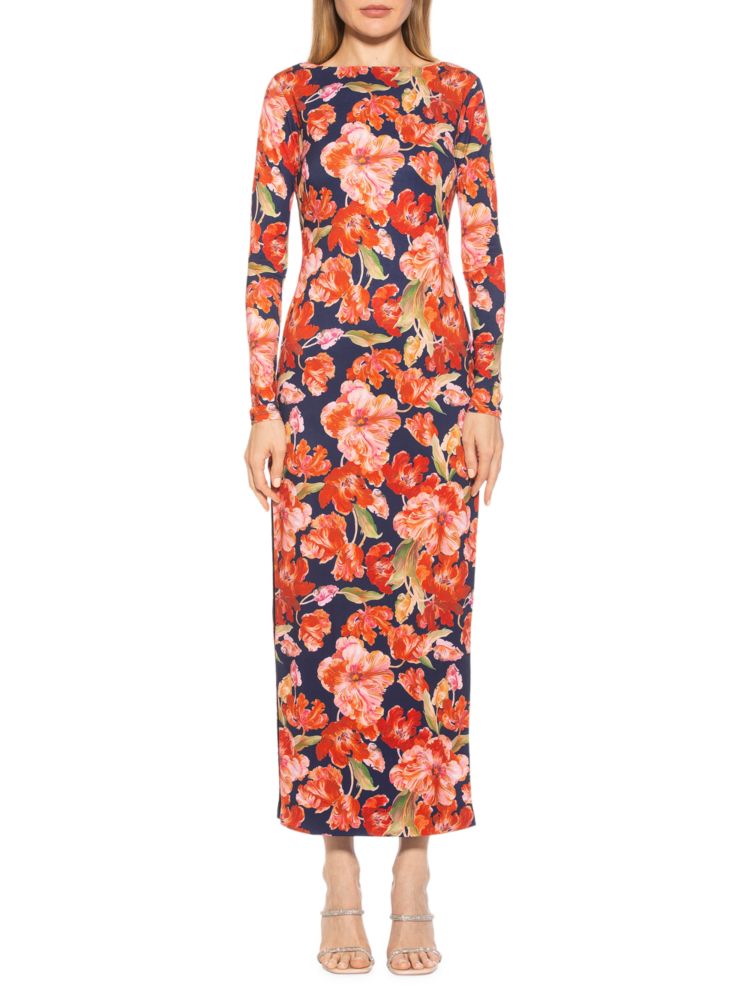 Платье макси Lexy с открытой спиной Alexia Admor, цвет Navy Floral