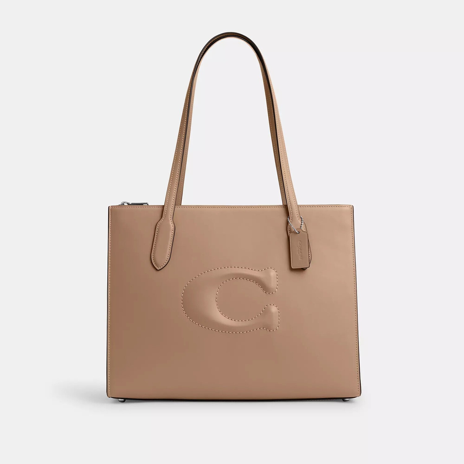 

Сумка-тоут Coach Outlet Nina, цвет Silver/Taupe