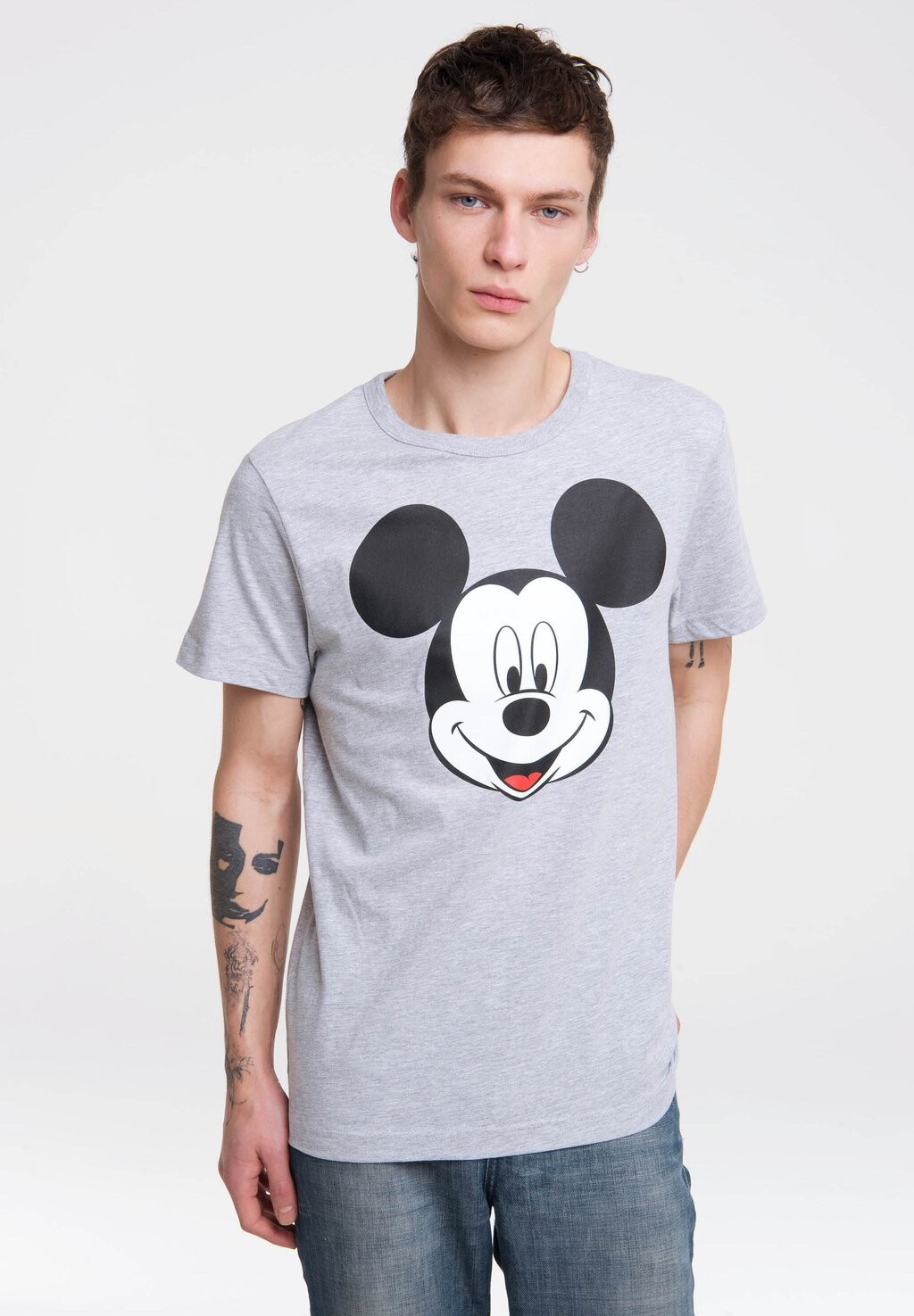 

Футболка с принтом LOGOSHIRT, серый меланж