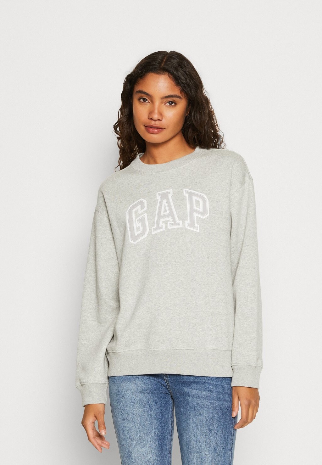 

Толстовка GAP Heritage Crew, светло-серый меланж