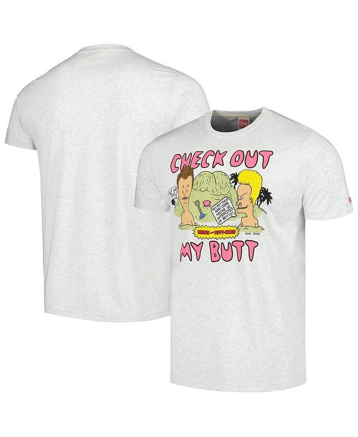 

Мужская и женская футболка Ash Beavis and Butt-Head Tri-Blend Homage, серый