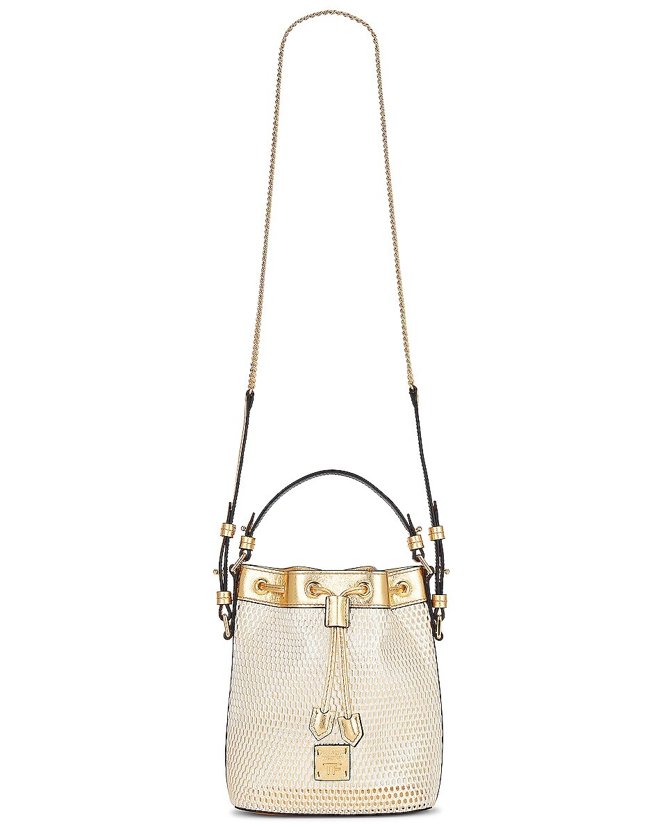 

Сумка Tom Ford Metallic Mesh Disco Small Bucket On Chain, золотой