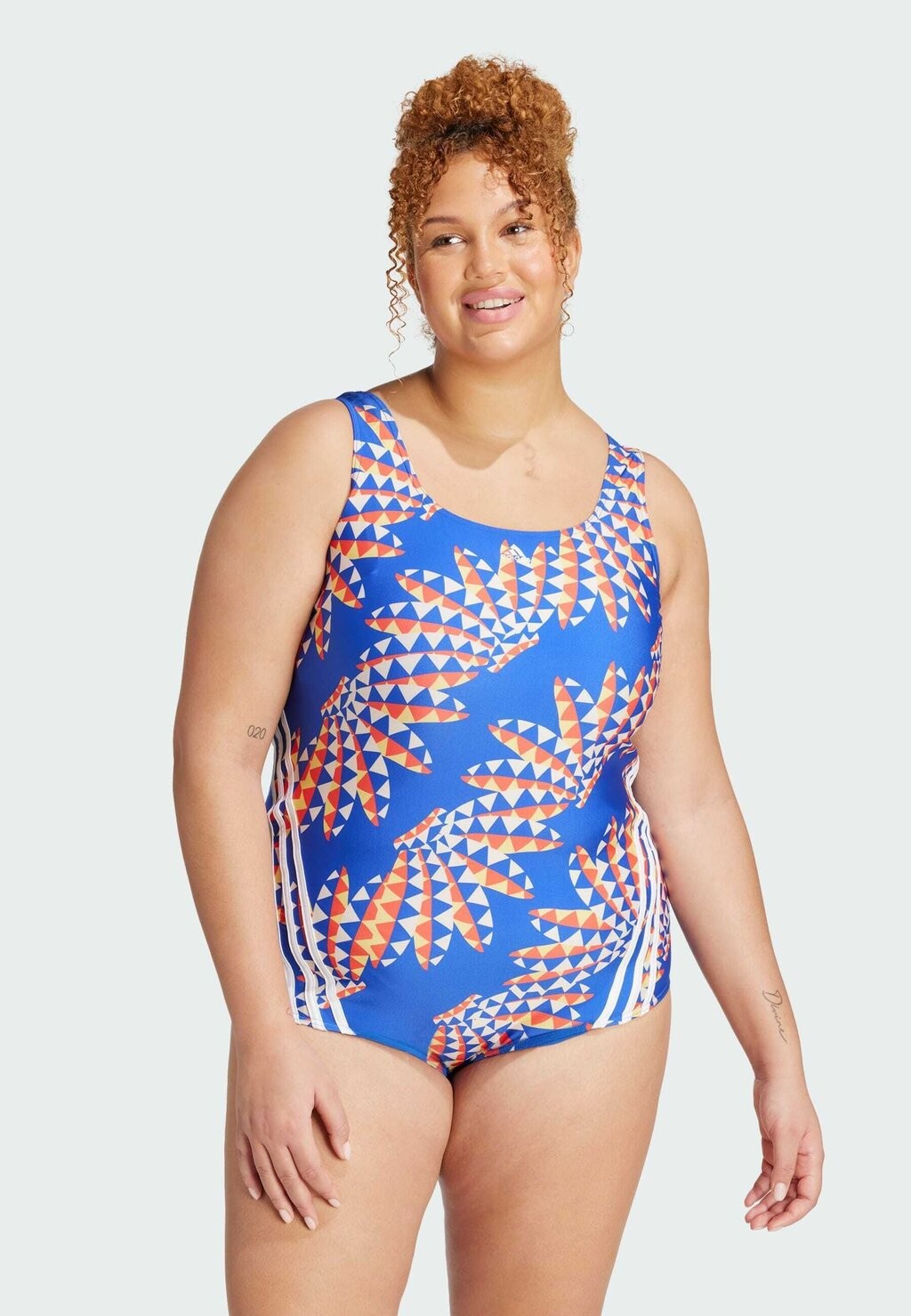 

Купальник FARM RIO 3-STRIPES CLX PLUS SIZE adidas Sportswear, цвет bold blue white