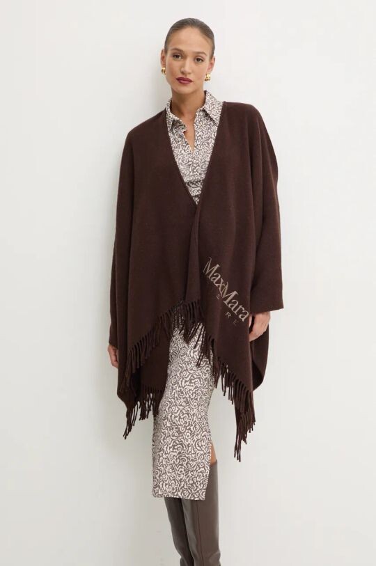 

Шерстяное пончо Max Mara Leisure, коричневый