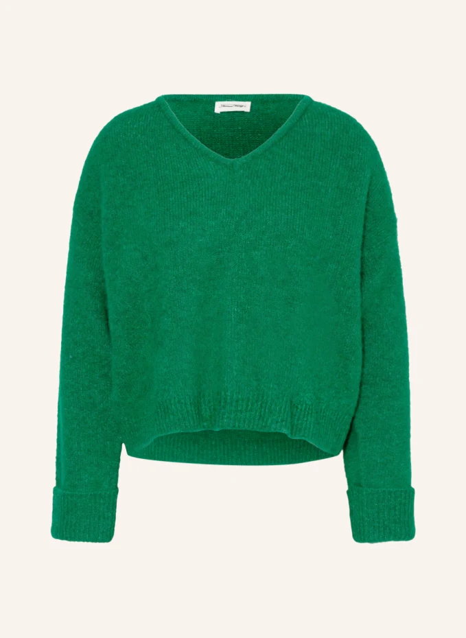 

Укороченный свитер из альпаки American Vintage, зеленый