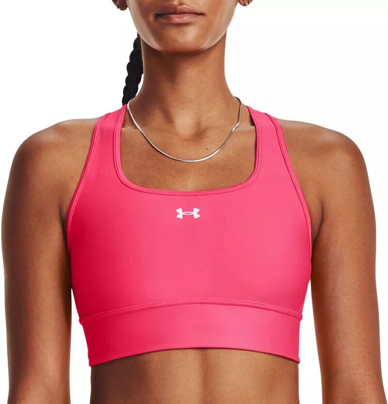 

Женский спортивный бюстгальтер средней длины с перекрещенной спиной Under Armour, розовый