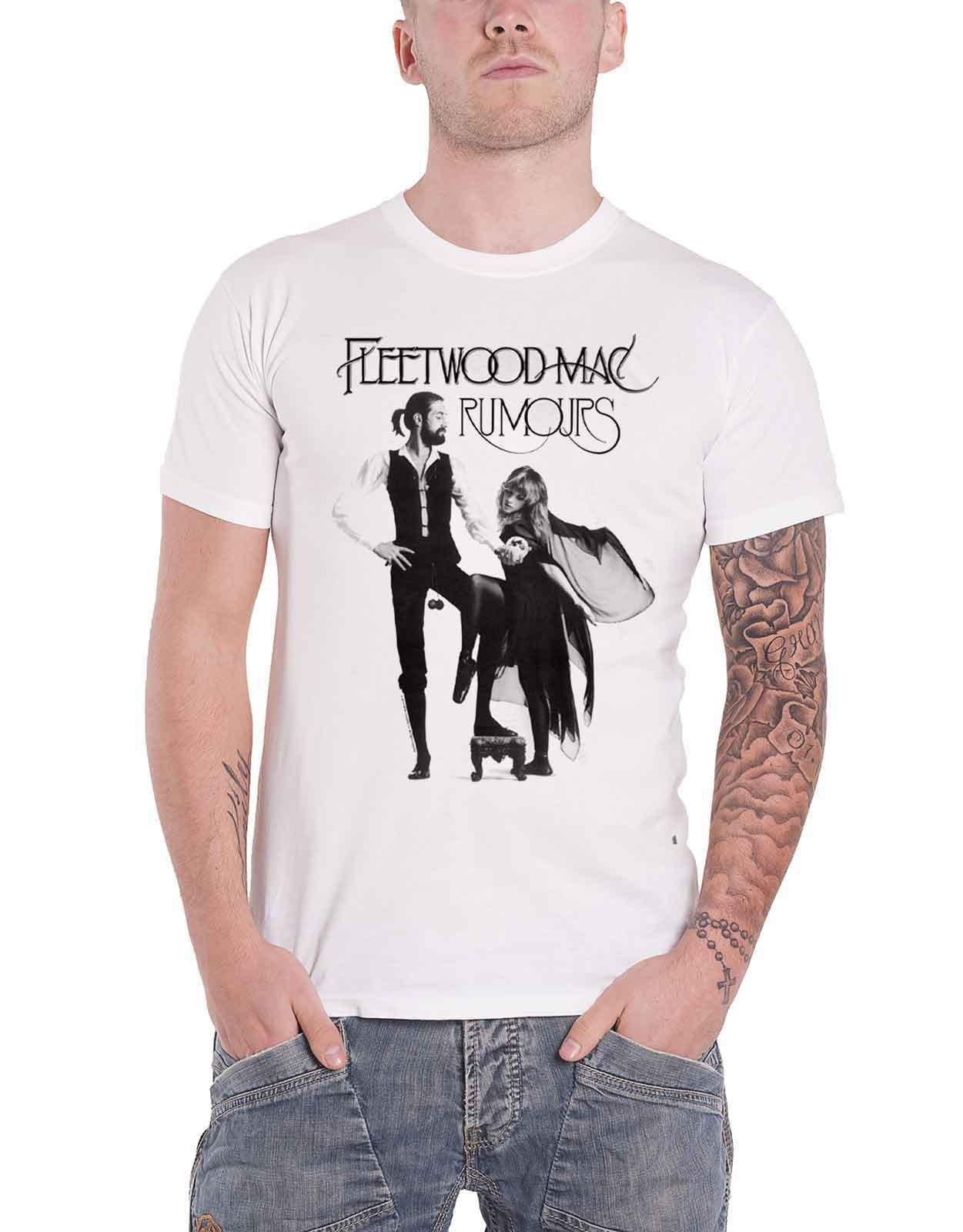 футболка со слухами Fleetwood Mac, белый новое поступление 2019 мужская футболка новая модная мужская футболка с принтом рок группы