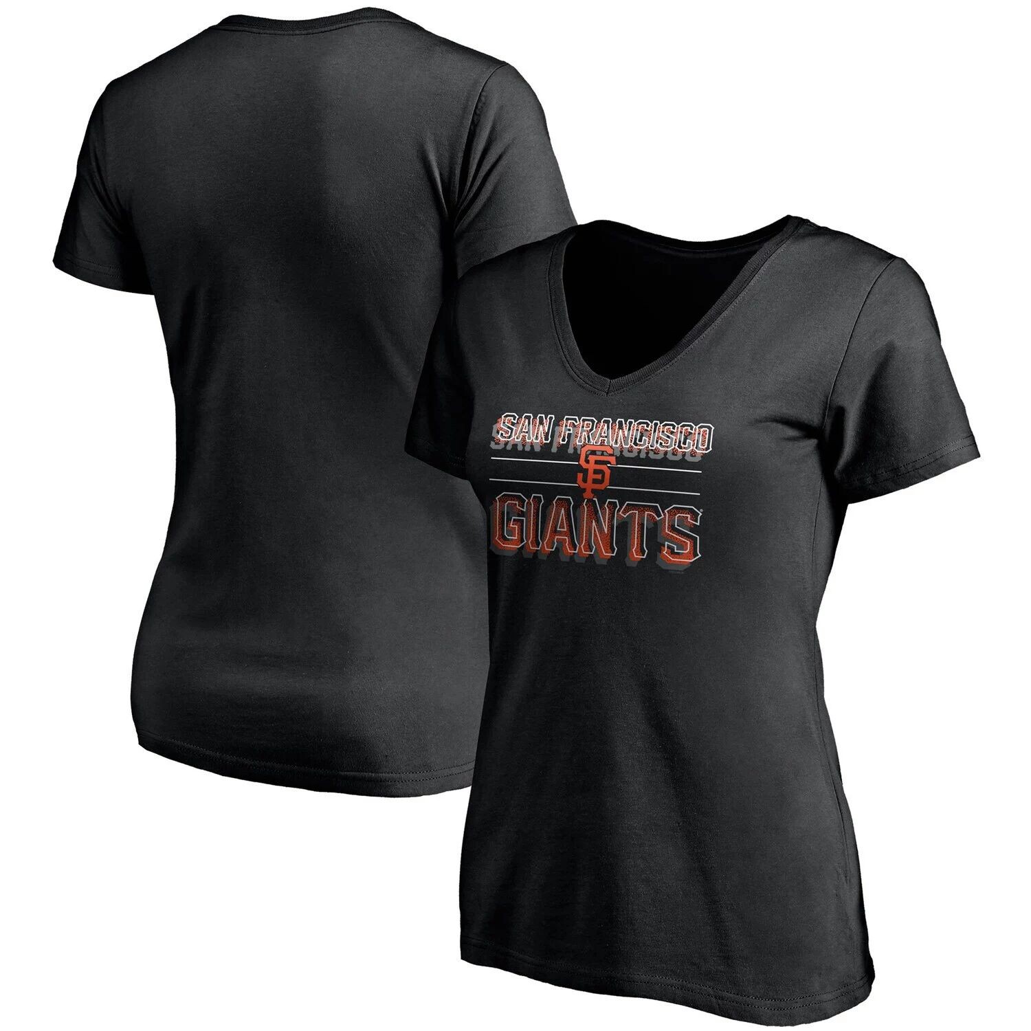 

Черная футболка с V-образным вырезом под брендом Women’s Fanatics San Francisco Giants Compulsion to Win Fanatics, Черный