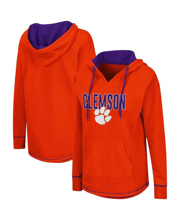 

Женский оранжевый пуловер с капюшоном Clemson Tigers Tunic Colosseum, оранжевый