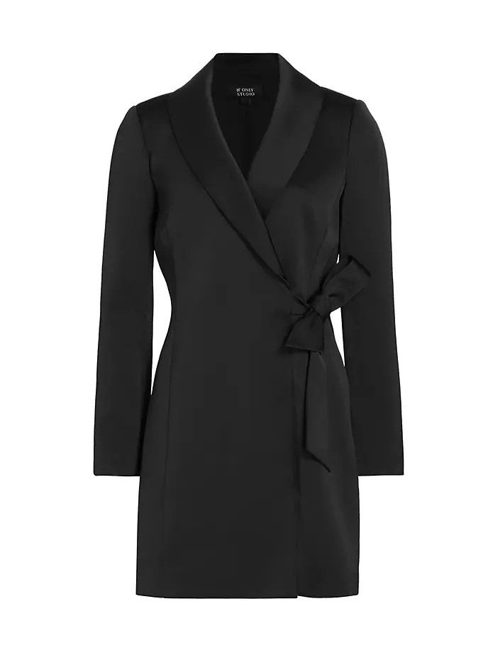 Мини-платье Christina Tuxedo с завязками по бокам If Only Studio, черный