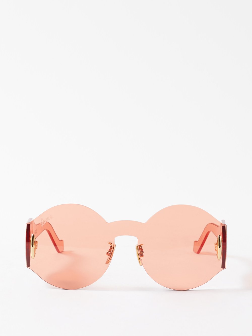 цена Круглые солнцезащитные очки без оправы из ацетата LOEWE, красный
