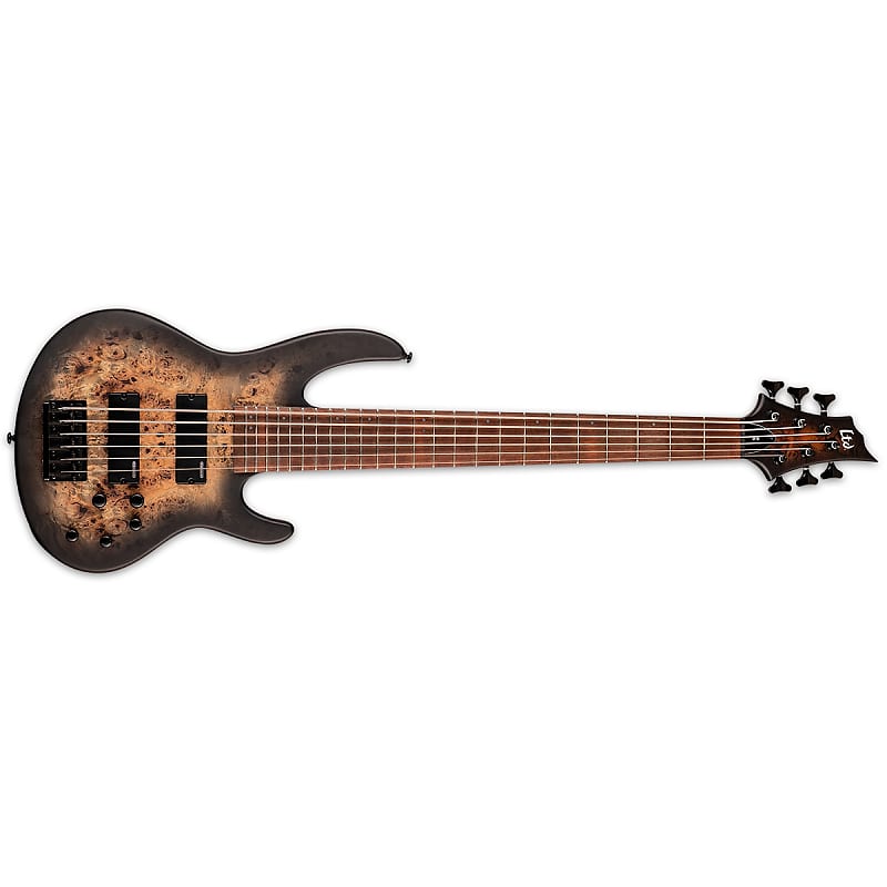 Басс гитара ESP LTD D-6 Burled Poplar Black Natural Burst Satin 6-String Electric Bass + Free Gig Bag D6 D 6