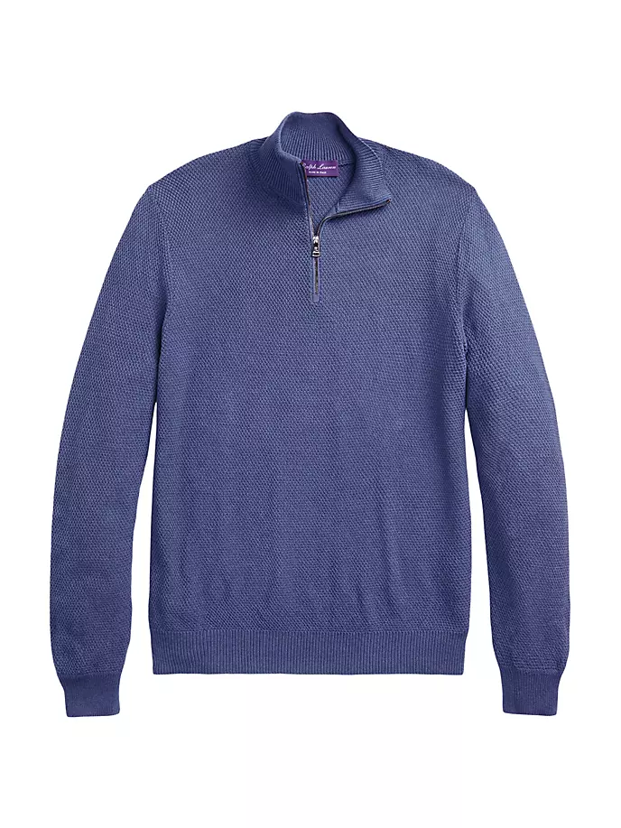 

Текстурированный шелково-хлопковый свитер Ralph Lauren Purple Label, цвет supply blue