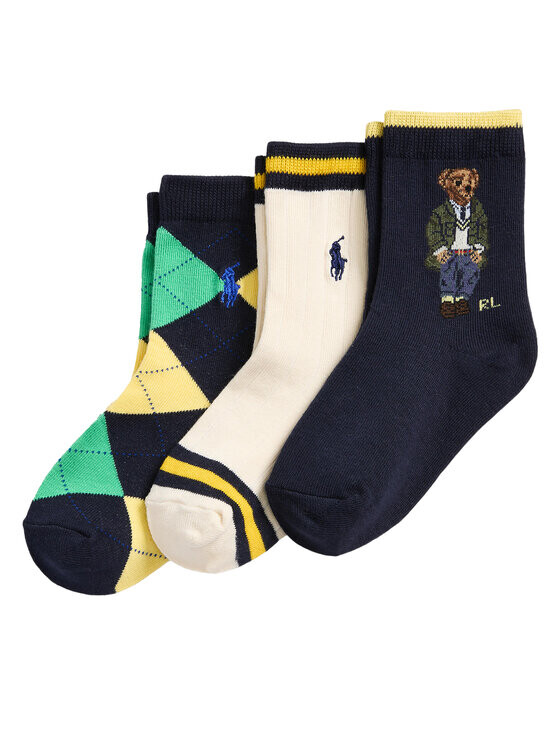 

Комплект из 3-х высоких детских носков Polo Ralph Lauren, мультиколор