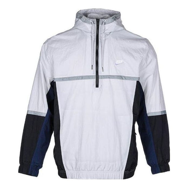 Куртка Nike Half-Zip Hooded Windproof Jacket 'Gray', серый куртка nike patchwork contrast windproof woven hooded jacket for men grey gray серый