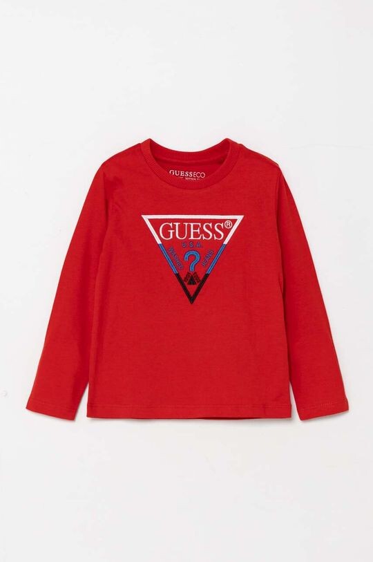 

Детский хлопок с длинными рукавами Guess, красный