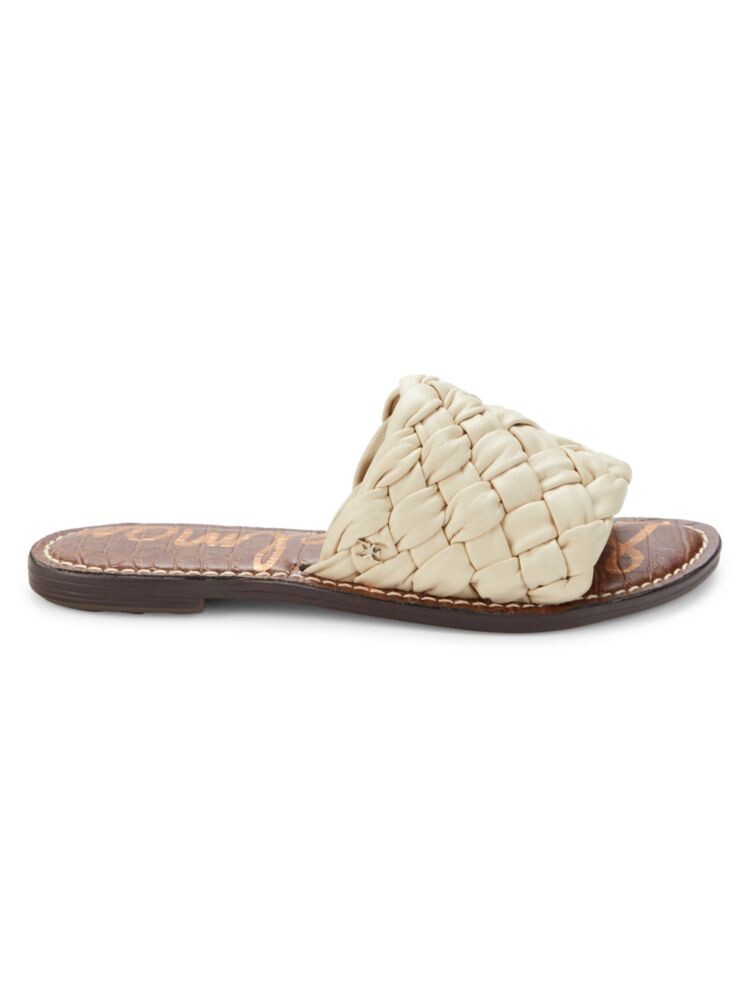 

Плетеные кожаные сандалии на плоской подошве Griffin Sam Edelman, слоновая кость