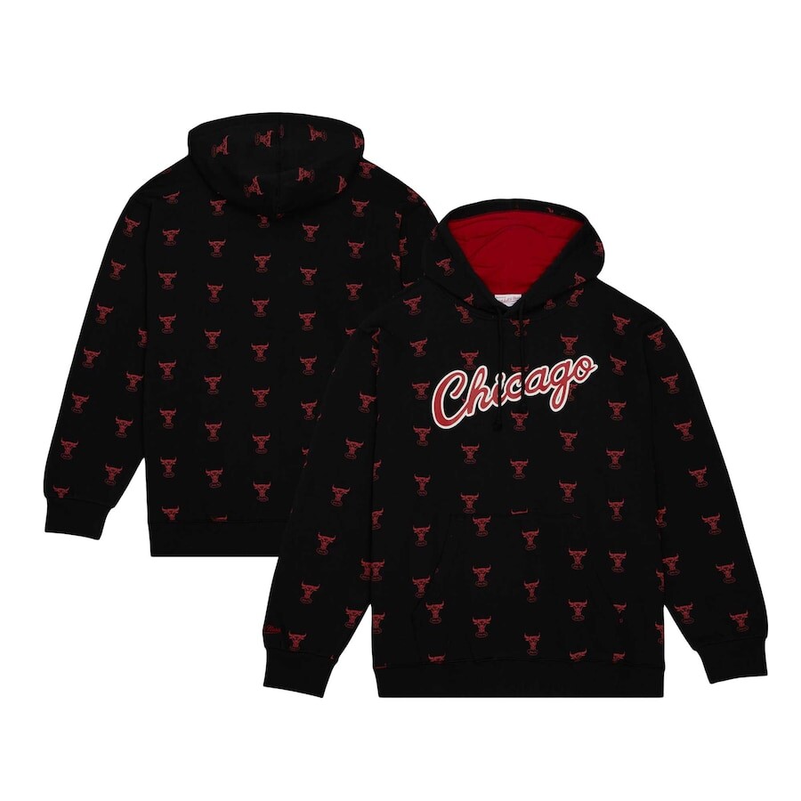 

Пуловер с капюшоном Mitchell & Ness Chicago Bulls, черный