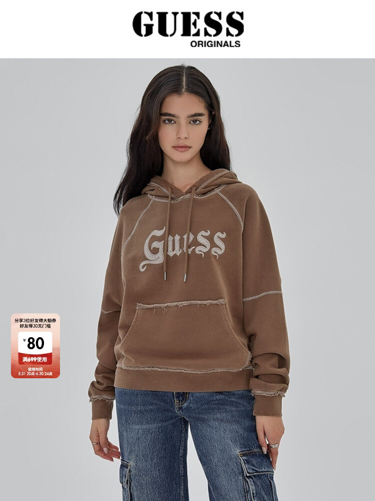 

Толстовка женская Guess Originals Maillard в стиле ретро, черный