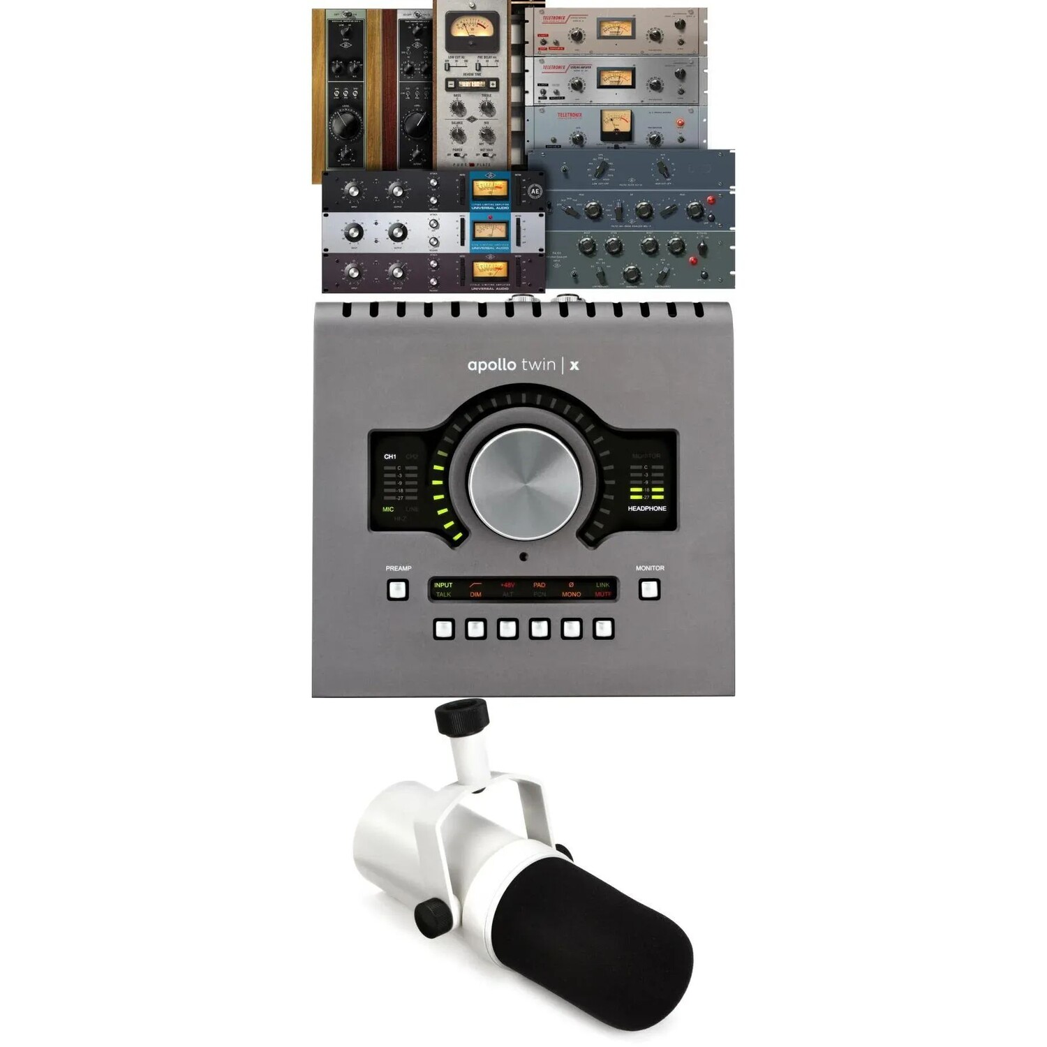 

Universal Audio Apollo Twin X DUO Heritage Edition 10x6, аудиоинтерфейс Thunderbolt и микрофон SD-1