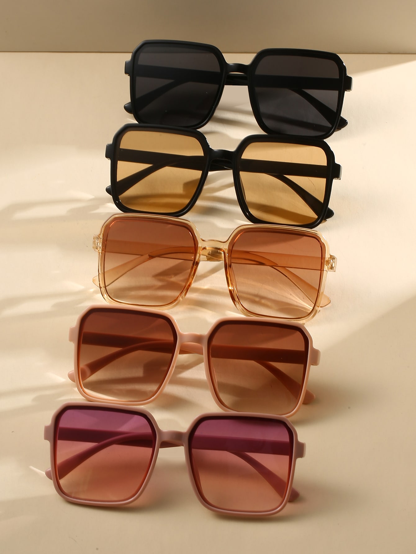 5 шт./компл. модные солнцезащитные очки квадратного пляжного оттенка