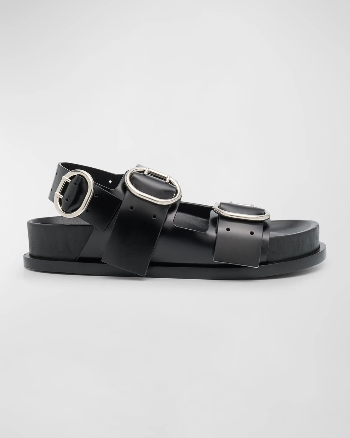 

Кожаные спортивные сандалии с двойной пряжкой Jil Sander, цвет Black