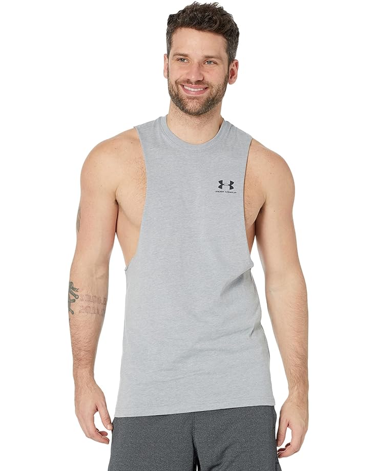 

Майка Under Armour Left Chest Cutoff Tank, цвет Steel Light Heather/Steel