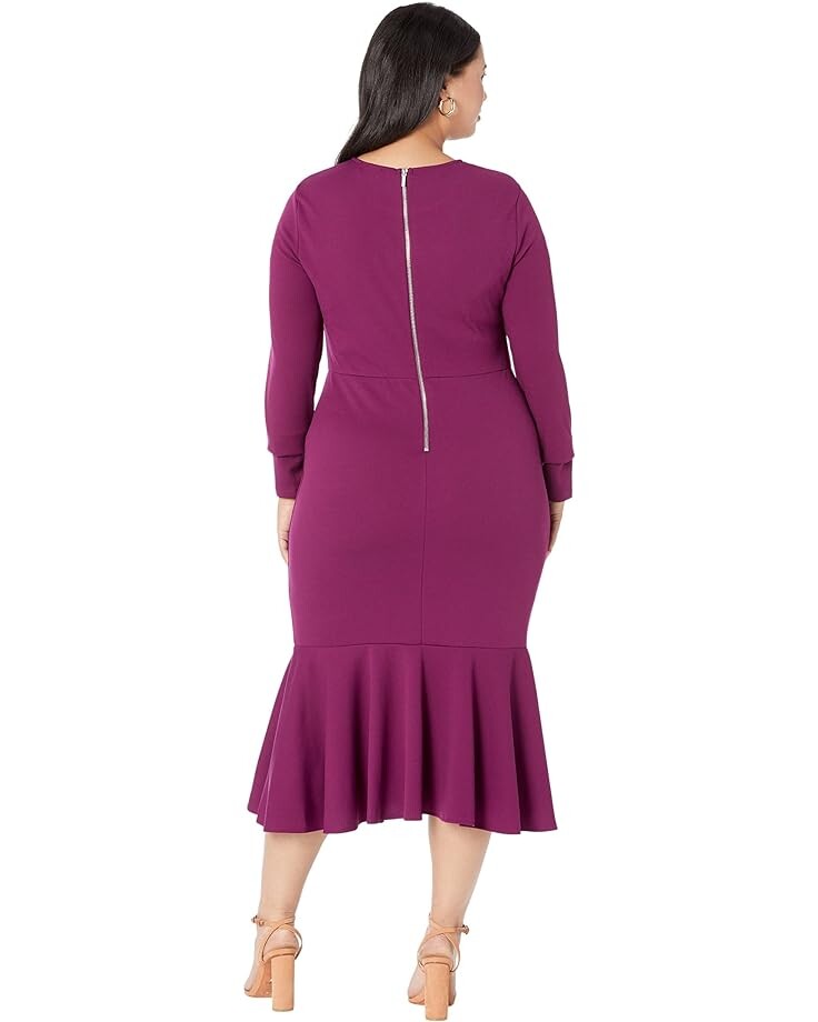 

Платье Bebe Flounce Hem Knit Dress, темно-фиолетовый