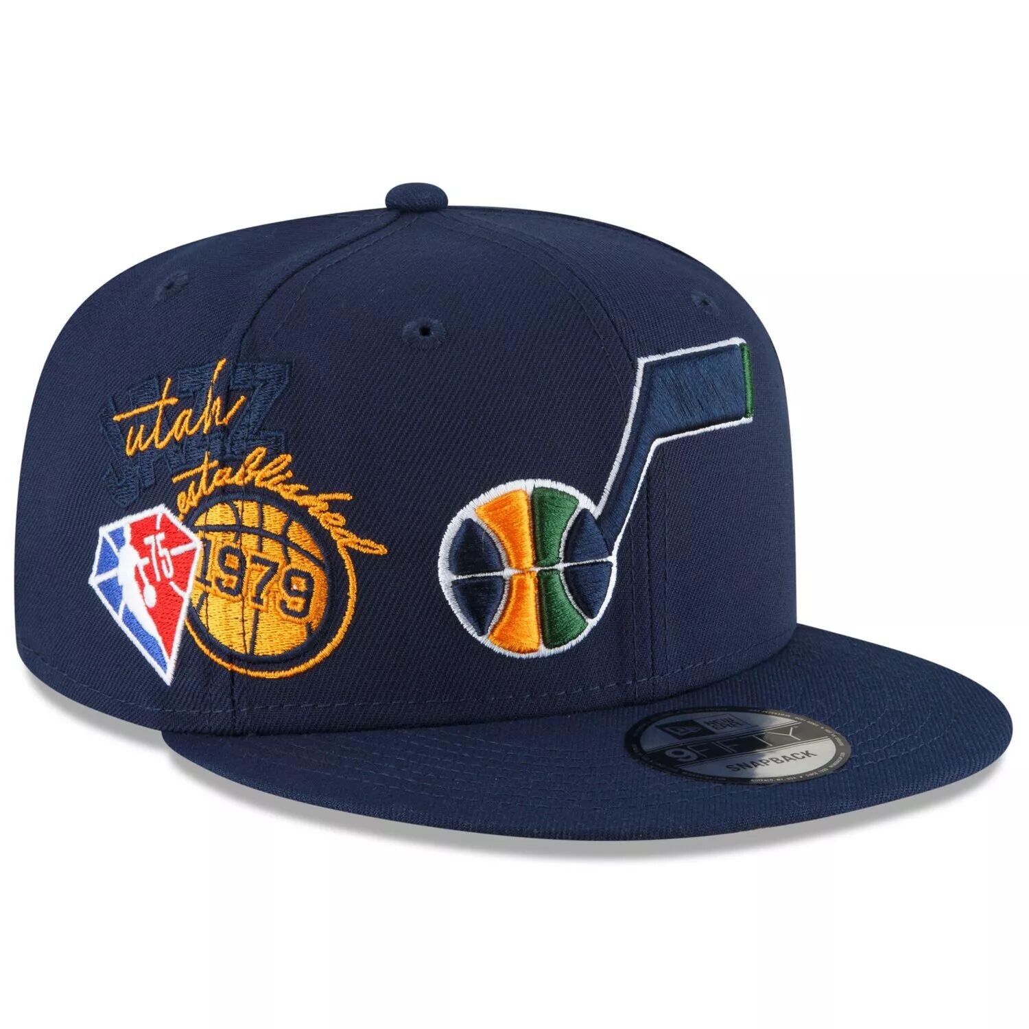 

Мужская регулируемая шляпа New Era Navy Utah Jazz Back Half 9FIFTY Snapback