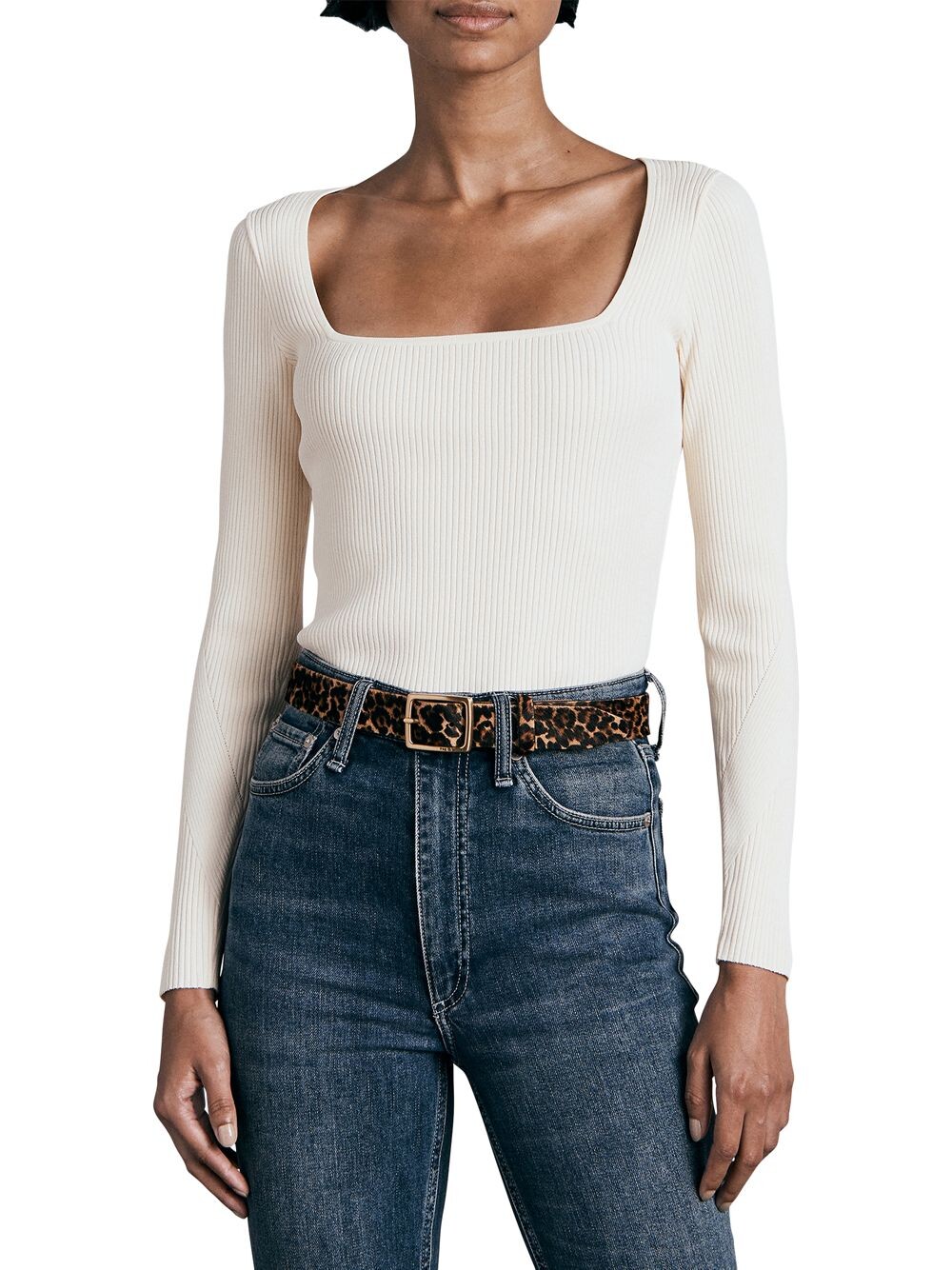 

Топ Asher с квадратным вырезом rag & bone, слоновая кость