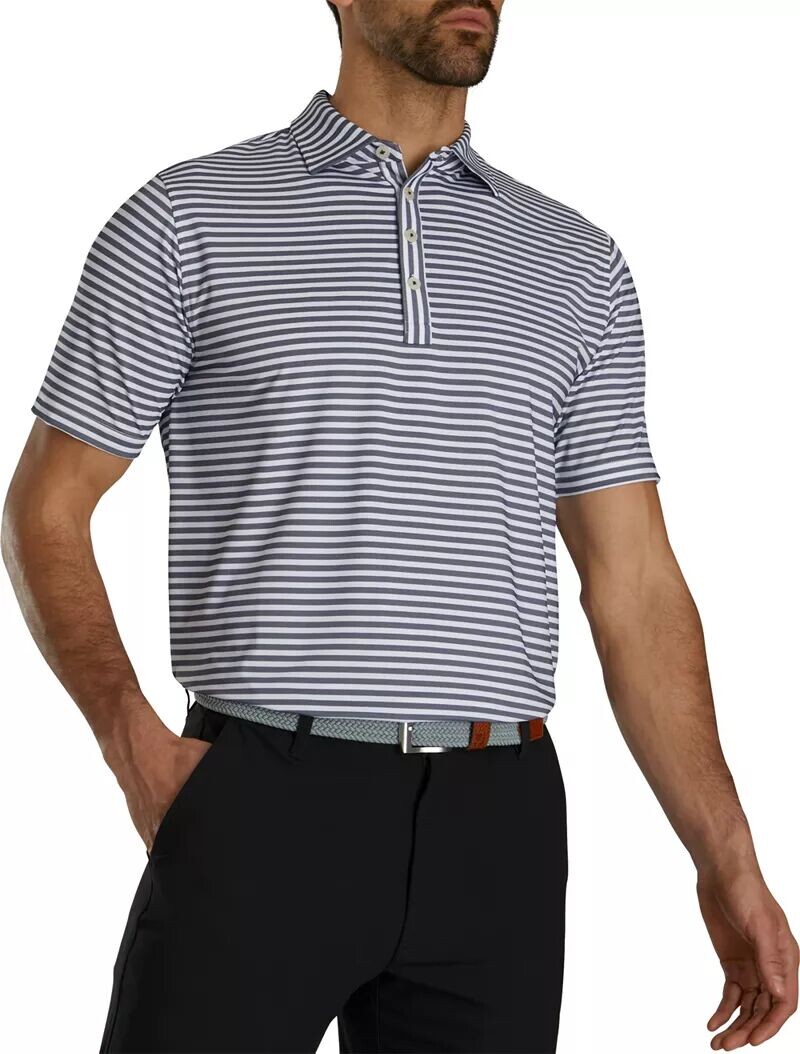 

Мужская рубашка для гольфа в полоску FootJoy, темно-синий/белый