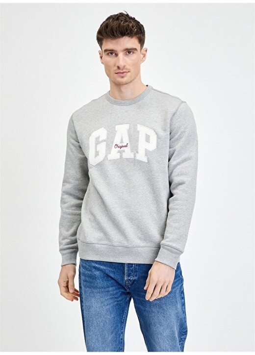 

Однотонный светло-серый мужской спортивный костюм с круглым вырезом Gap