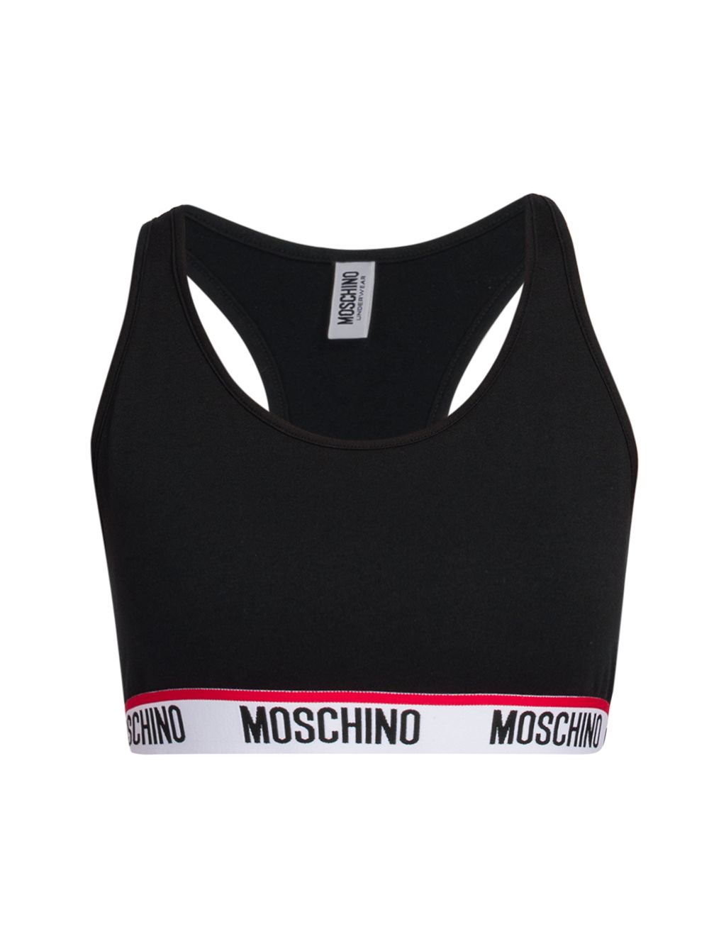 Спортивный бюстгальтер с логотипом Moschino, черный