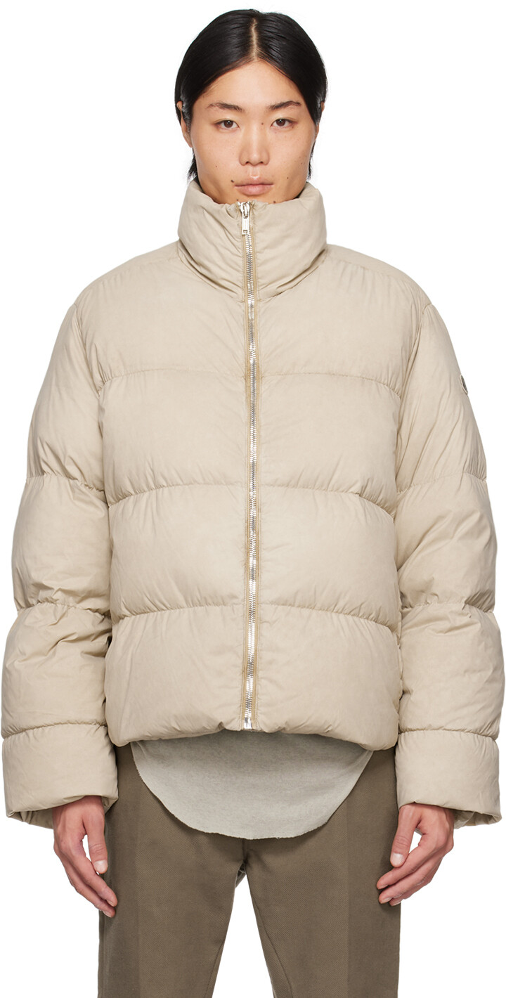 

Moncler темно-серый циклопический пуховик Dirt Rick Owens