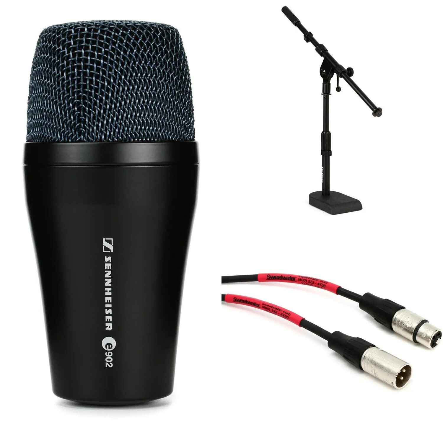 

Комплект кардиоидного динамического микрофона для бас-барабана Sennheiser e 902 со стойкой и кабелем