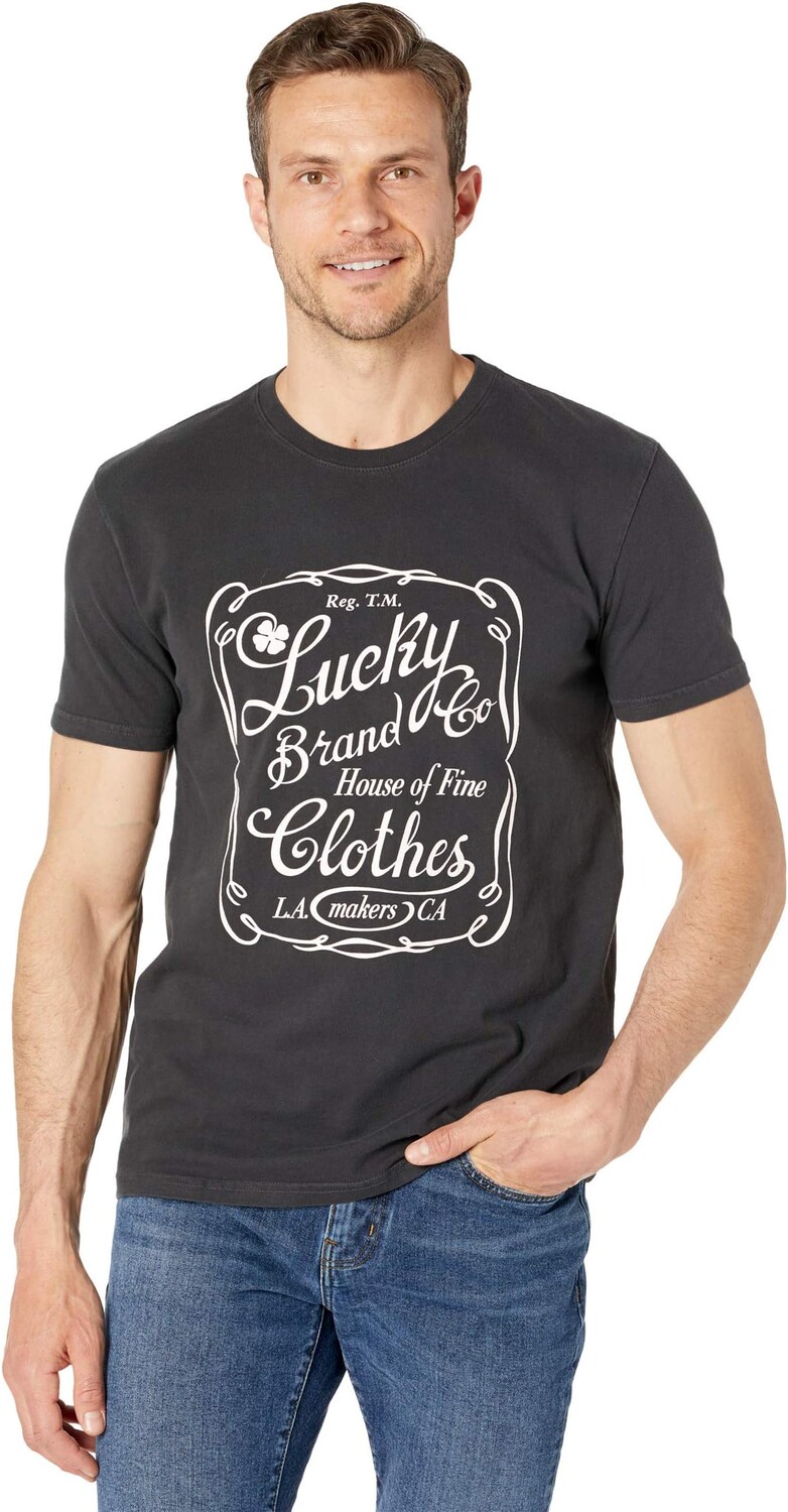 

Футболка Lucky OL Skool с металлической пластинкой Lucky Brand, цвет Jet Black