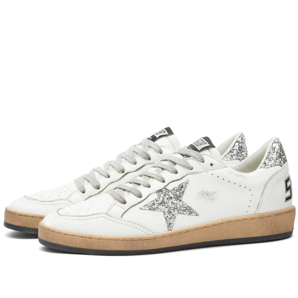 

Кожаные кроссовки Golden Goose Ball Star, белый/серебристый