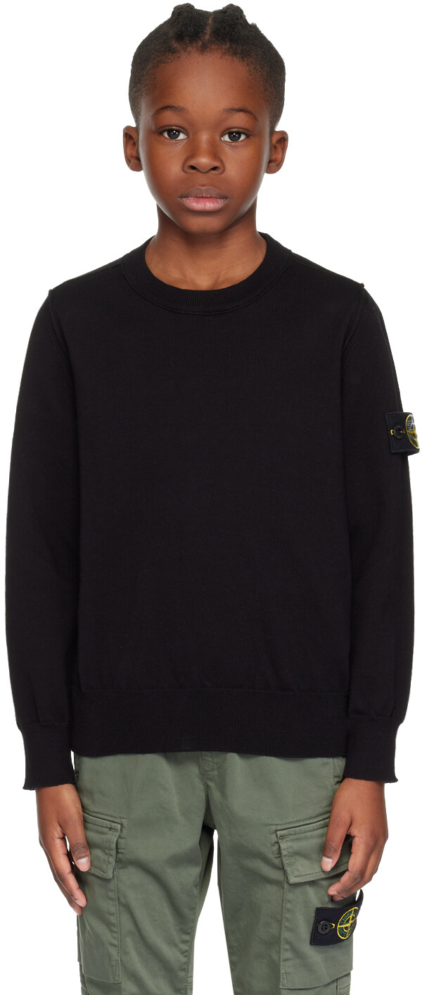 

Детский свитер с нашивками Stone Island Junior, цвет Black