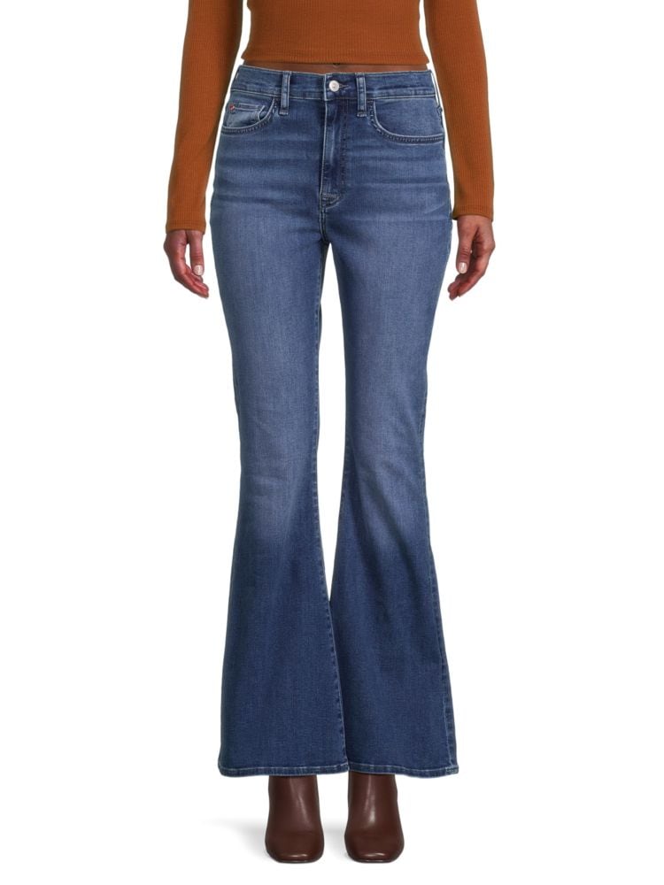 Расклешенные джинсы Heidi с высокой посадкой Hudson, цвет Beverly Blue джинсы прямого кроя с высокой посадкой blake hudson цвет blue coast