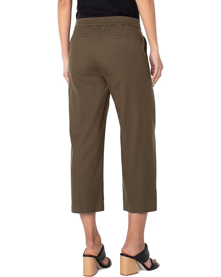 Брюки Liverpool Los Angeles Kelsey Culottes w/ Tie Front Waist Band, цвет Olive Grove