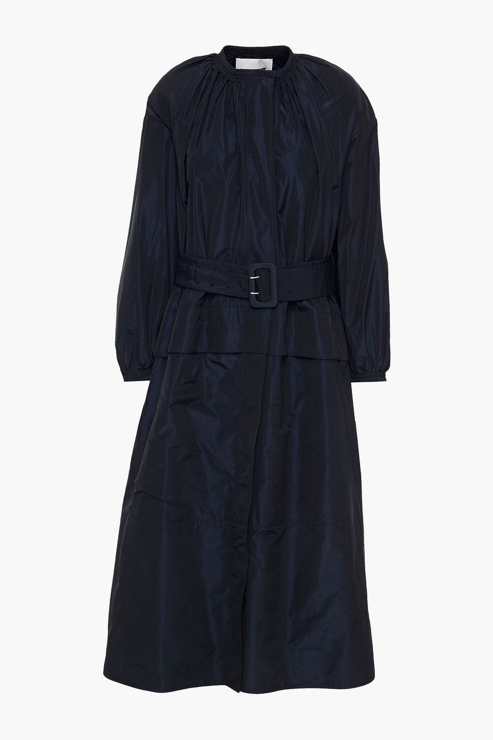 

Платье миди из ракушек со сборками и поясом JIL SANDER, синий