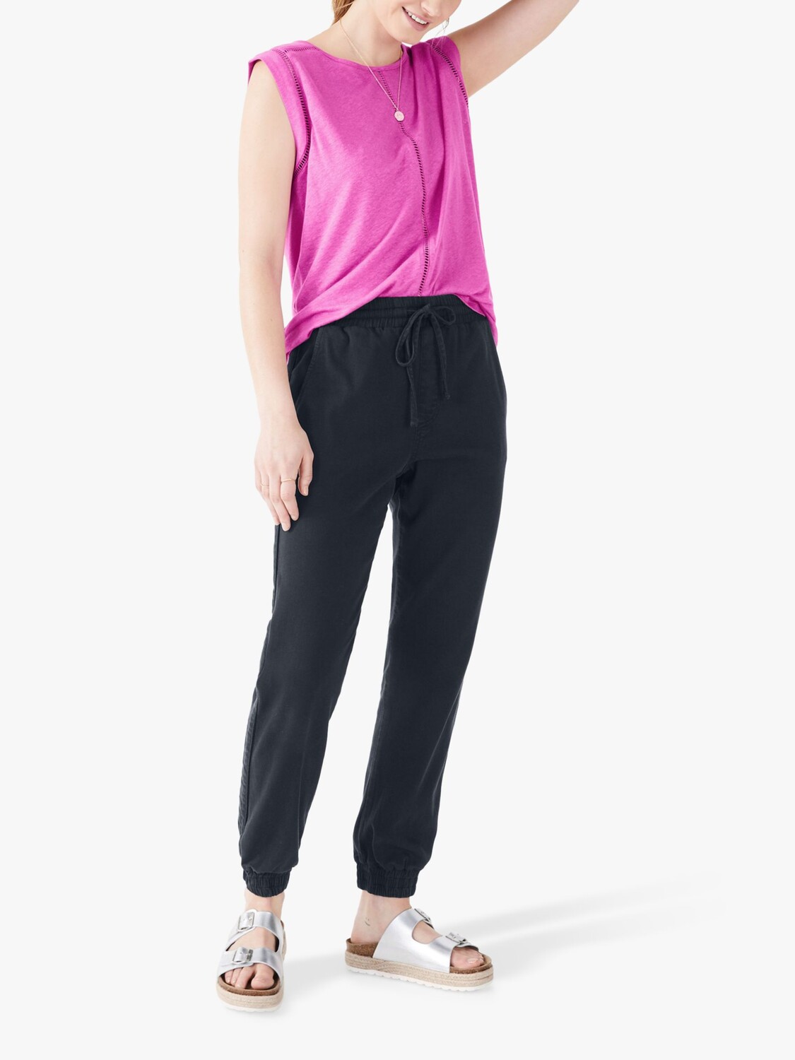 

hush Кружевной топ Fia Linen Blend Ladder, яркий розовый