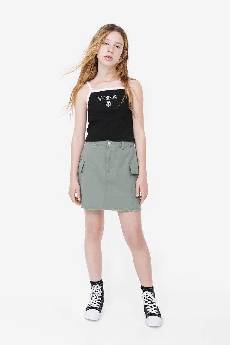 

Топ на бретелях с принтом H&M, черный