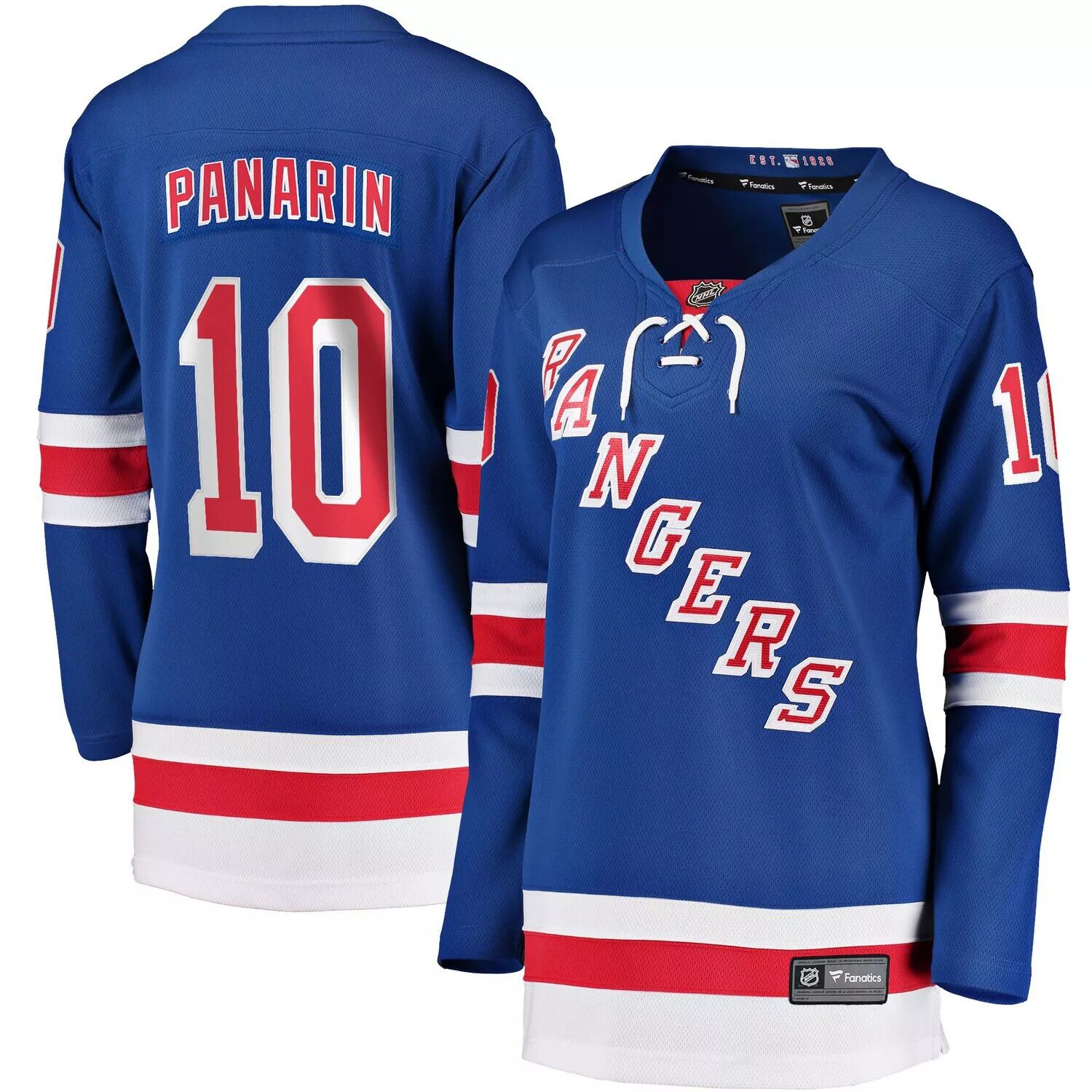 

Женская синяя футболка Fanatics Artemi Panarin New York Rangers Home Premier отколовшегося игрока Fanatics, Синий