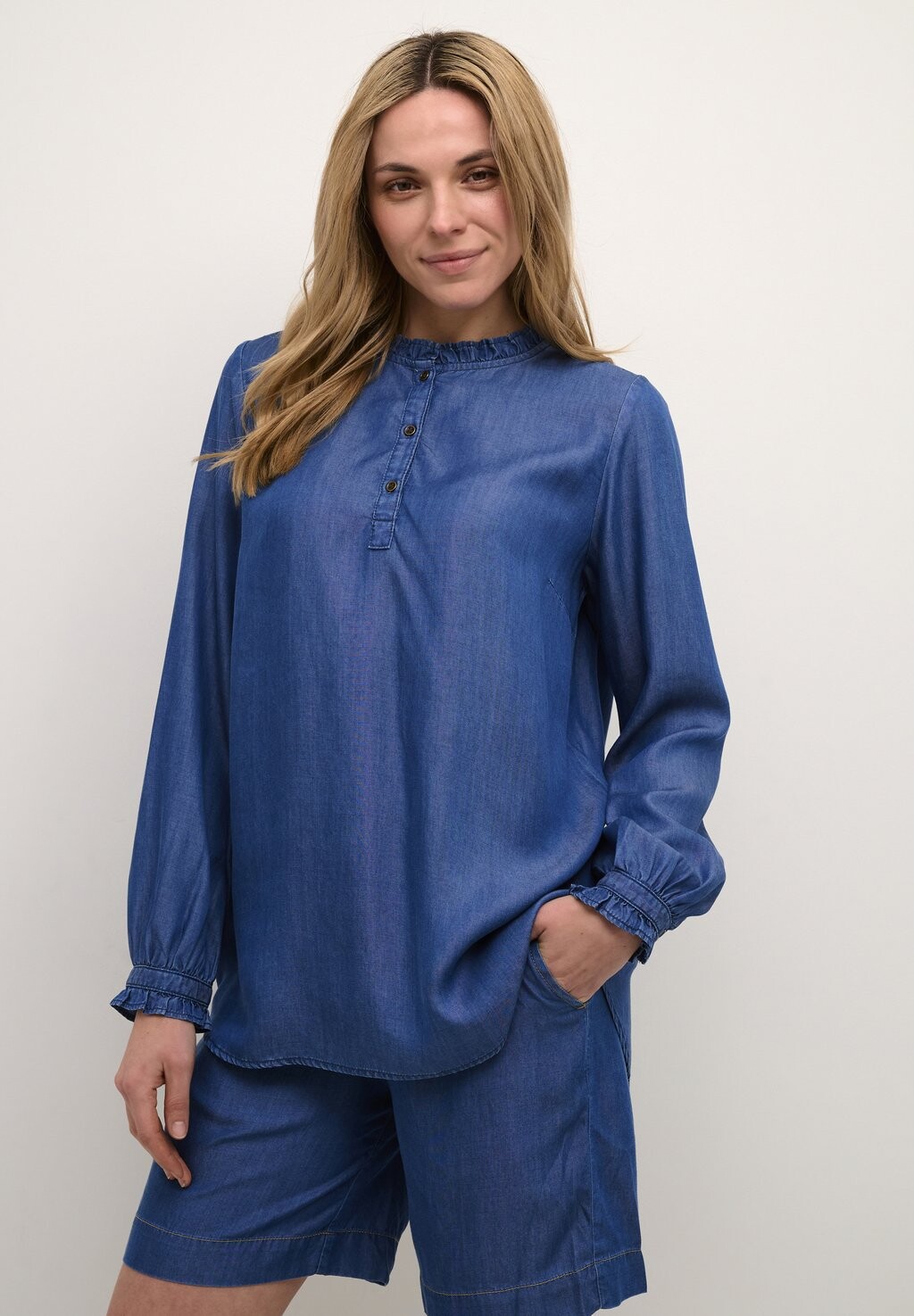 

Рубашка EVA LONG SLEEVES REGULAR FIT Kaffe, синий деним